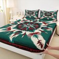 thumbnail image 3 of Manfei Teens Female Men Abstract Feather 3pcs Twin Sheet Sets,Bohemian Aztec Twin Fitted Sheet,Tribal Theme Breathable Flat Sheet,Ultra Soft Home Decor, 3 of 7