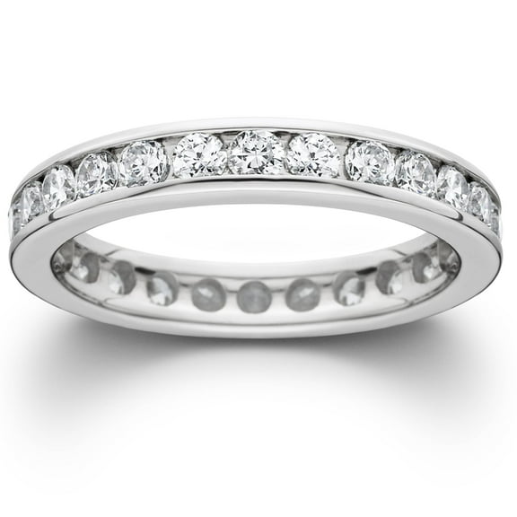 Pompeii 1 1/2ct Channel Set Lab Grown Diamond Eternity Ring 14K White Gold (F,VS)