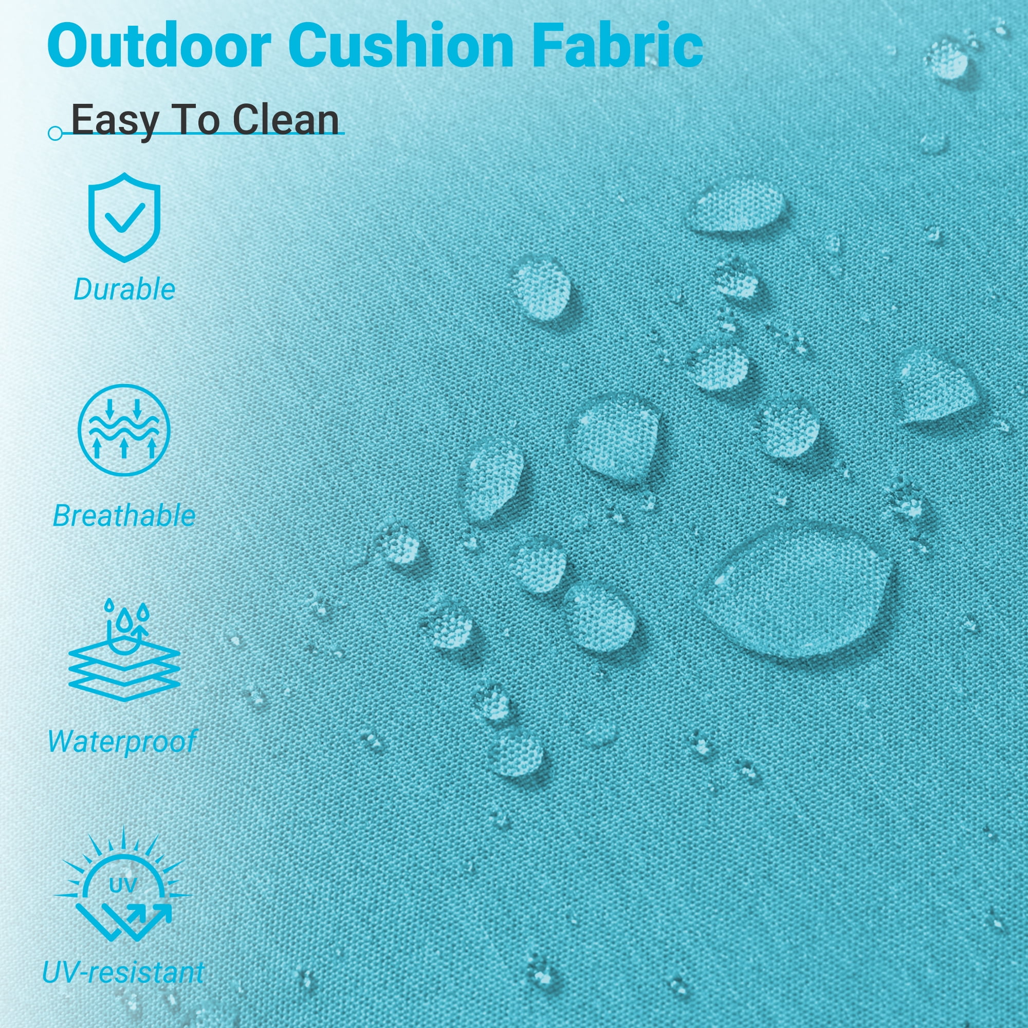 Muphyers 3 Pieces Aluminum Patio Furniture Set for 7, All Weather Outdoor Conversation Set with Thick Washable Cushions, Oversized Seat for Backyard, Porch, Deck,Turquoise