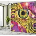 thumbnail image 5 of Ambesonne Psychedelic Shower Curtain, Hippie Vivid Color, 69"Wx70"L, Fuchsia Yellow, 5 of 5