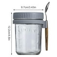thumbnail image 3 of Water Bottle,10oz Overnight Oats Container Mason Jars With Lid And Spoon Portable Airtight Oatmeal Cup With Measurement Marks Wide Mouth Jars Breakfast Cup Container For Cereal Milk, 3 of 8