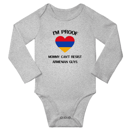 

I m Proof Mommy Can t Resist Armenian Guys Baby Long Sleeve Bodysuits (Gray 12 Months)