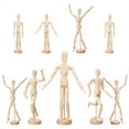 thumbnail image 4 of 9 Piezas Modelo de Maniquí de Artista Maniquí de Madera Dibujo Modelo de Figura Móvil con Soporte Maniquí Articulado Flexible, 4 of 8