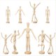 thumbnail image 4 of 9 Piezas Modelo de Maniquí de Artista Maniquí de Madera Dibujo Modelo de Figura Móvil con Soporte Maniquí Articulado Flexible, 4 of 5