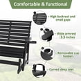 thumbnail image 4 of HIPS Patio Glider with Cup Holders, Durable Poly Lumber Material, All-Weather Resistant, High Backrest and Deep Contoured Seat, Ladder Back, Heavy Duty 900 LB, for Outdoor, Patio (Black, 3-Seat), 4 of 6