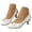 White, variant on Women's Low Heels Dress Pumps Round Toe Office Wedding Work Shoes Slip on Heeled Sandals