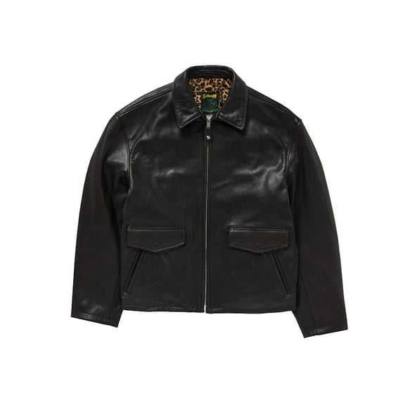 Supreme Men's Schott Leather Racer Jacket (FW24) Black, from StockX