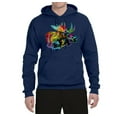 thumbnail image 2 of Wild Bobby, Colorful Rainbow Moose Head Wildlife Animal Lover Unisex Graphic Hoodie Sweatshirt, Navy, Medium, 2 of 3