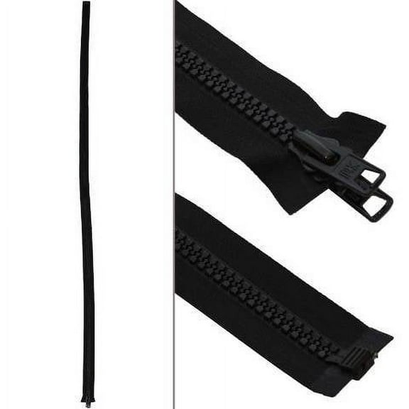 Paskal Boat Double Slide Zipper ZBLX-74MD | #10 Black 74 Inch Nylon
