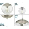 thumbnail image 5 of Atwell Collection 8-inch Brushed Bronze and Clear Glass Globe Small Hanging Pendant Light, 5 of 6