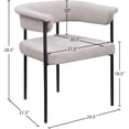 thumbnail image 3 of Meridian Furniture Malin Taupe Linen Textured Fabric Dining Chair (Set of 2), 3 of 8