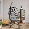 thumbnail image 1 of vidaXL Chaise Suspendue en Forme d'Œuf avec Support Acier Anthracite, 1 of 5