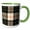 Green/White, variant on 3drose, Image of Macpherson Clan Kilt Scottish Tartan Plaid Pattern, 11oz Two-tone Blue Mug