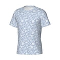thumbnail image 5 of Vsdgher Gray White Floral Print Men's Dry Fit Mesh Athletic Shirts Moisture Wicking Tennis T-Shirt Tops, 5 of 9