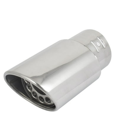 Unique Bargains Car 62mm Straight Rolled Edge Tip Stainless Steel Exhaust Muffler Tail (Best Straight Through Muffler)