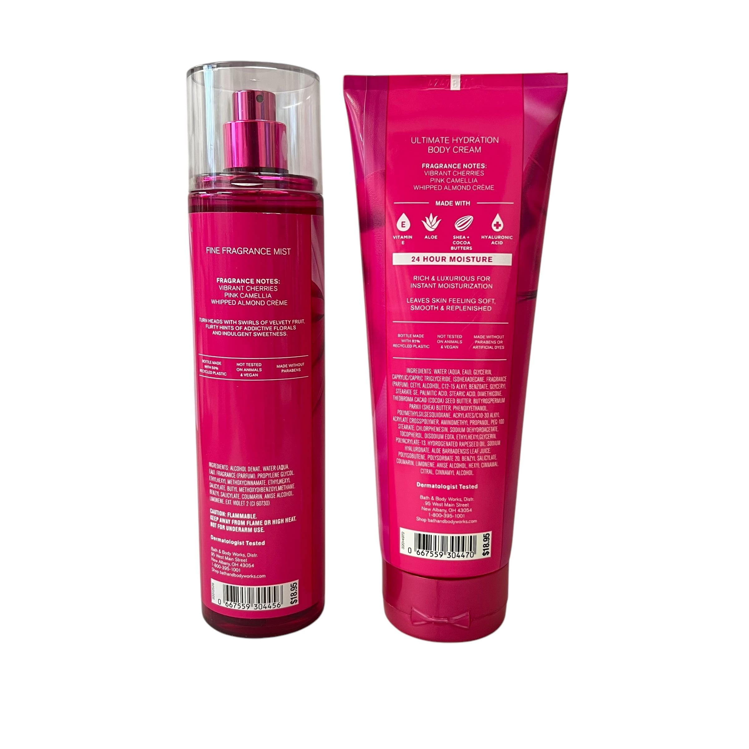 Bath & Body Works Perfect In Pink Fine Fragrance Mist & Body Cream 8 fl oz