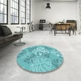 thumbnail image 3 of Ahgly Company Indoor Round Patterned Light Sea Green Area Rugs, 8' Round, 3 of 6