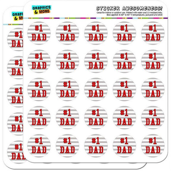 #1 Dad Number One Father 50 1" Planner Calendar Scrapbooking Crafting Stickers
