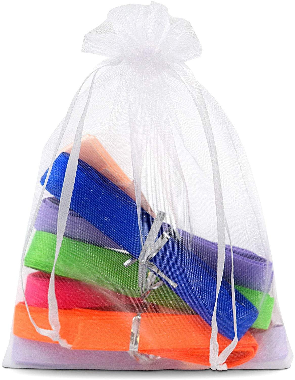 25/50/100pcs Sheer Organza Wedding Party Favor Gift Candy Bags Jewelry Pouches 
