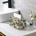 thumbnail image 2 of FUIALDOLG Rectangle Tissue Box Cover, Northern Cardinals Tissue Box Holder with Bottom Buckle - Waterproof PU Leather Decorative Organizer for Tabletop, Bathroom, Car, Office, 2 of 7