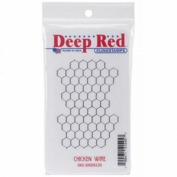 Deep Red Cling Stamp 2"X3" -Chicken Wire Background