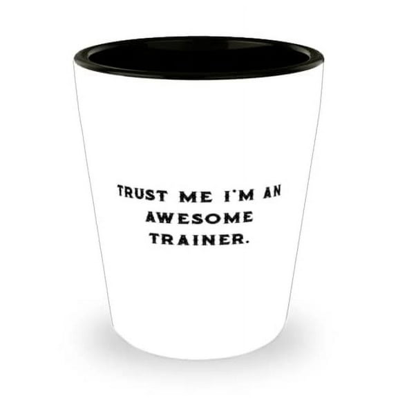 Trainer For Friends, Trust Me I'm an Awesome Trainer, Epic Trainer Shot Glass, Ceramic Cup From Coworkers