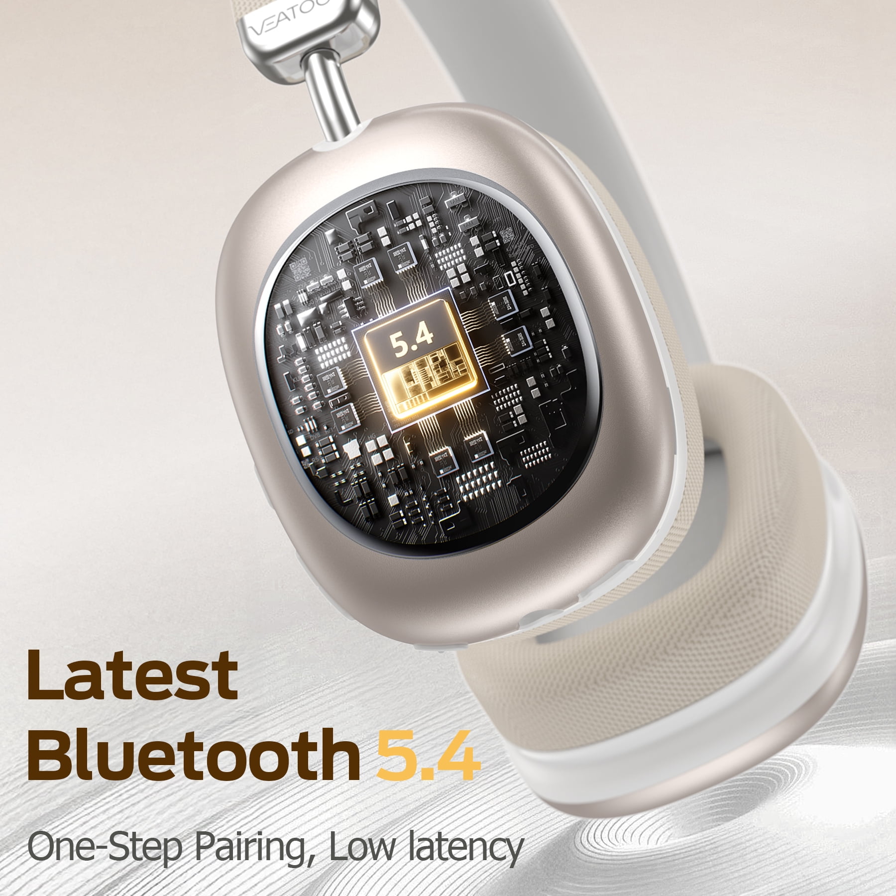 Bluetooth Headphones Over Ear, 65Hrs Playtime Wireless Headphones,Bass Boosted by 90%,Lightweight Headset with Deep Bass, Clear Call with 4 Noise Cancelling Mics,Low Latency for Travel Work Cellphone thumbnail 8