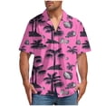 thumbnail image 2 of Donemore Men's Tropical Hawaiian Print Short Sleeve Button-Down Shirt Casual Vacation Resort Style Breathable Cotton Shirt with Loose Fit Trendy Men's Apparel, 2 of 5