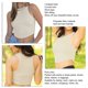 thumbnail image 4 of Camiseta sin mangas corta para mujer, espalda en forma de I, dobladillo curvo ajustado, chaleco sin mangas de verano de Color puro, 4 of 5