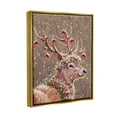 thumbnail image 3 of Stupell Industries Deer Antler Holiday Ornaments Holiday Painting Gold Floater Framed Art Print Wall Art, 3 of 6