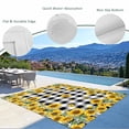 thumbnail image 6 of Outdoor Rug 5x7 ft Farmhouse Sunflowers Floral Print Waterproof Outdoor Patio Rug Mat Non Slip Outside Area Rugs Carpet for RV,Camping,Porch,Deck,Pool,Balconybackyard,Black And White Check Plaid, 6 of 9