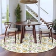 thumbnail image 3 of Round Rug 5Ft Washable Non-Slip, Easter Circle Area Rugs for Living Room Bedroom, Spring Floral Daisy Flowers Butterflies Watercolor Indoor Floor Mats Carpet Runner for Home Decor Aesthetic, 3 of 8
