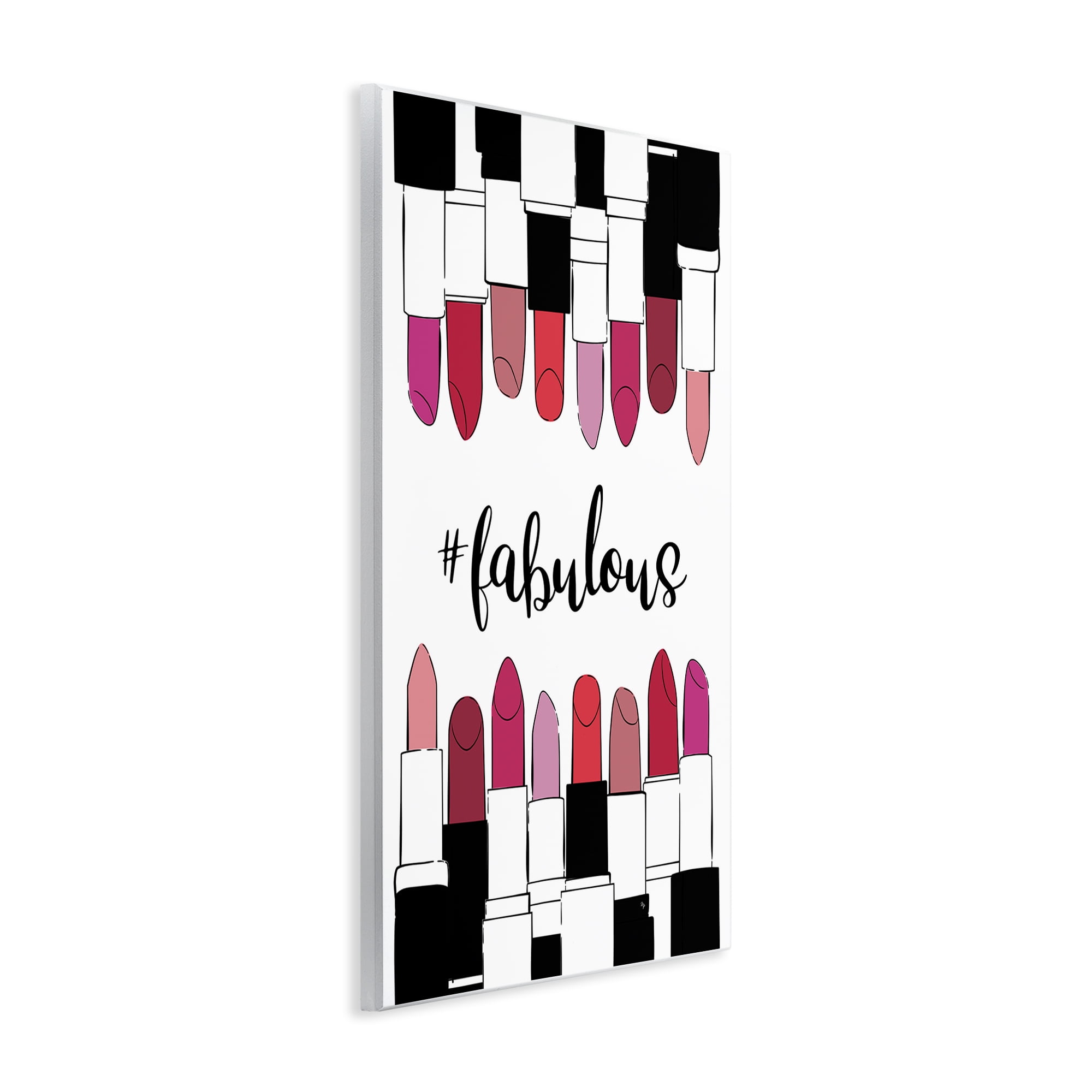 Stupell Industries Hashtag Fabulous Lipstick Beauty & Fashion Painting Unframed Art Print Wall Art, 10 x 15