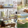 thumbnail image 4 of Outdoor Waterproof Throw Pillow Covers Set of 2 Yellow Brown and White Stripes Pillowcases Lumbar Outdoor Pillows Cushion Case 20x12 Inch Geometric Striped Pattern Patio Pillows for Couch Sofa Bed, 4 of 9