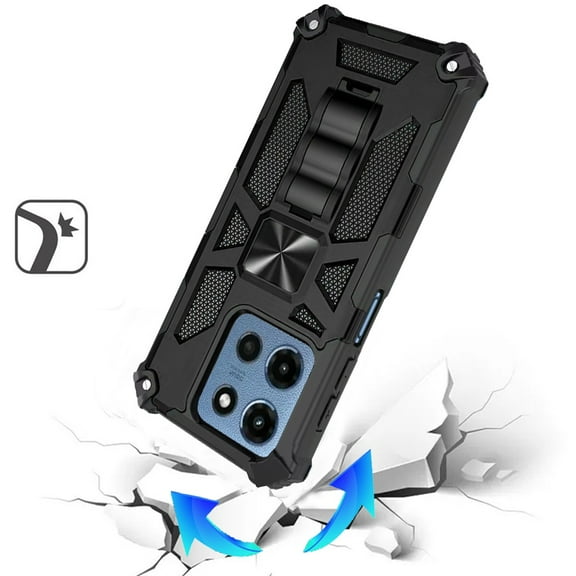 XPM for Motorola Moto G 5G 2025 Phone Case, Hybrid Shockproof [Military Grade] Rugged Protective with Magnetic Car Mount & Invisible Stand Cover for Moto G 5G (2025) (Black)