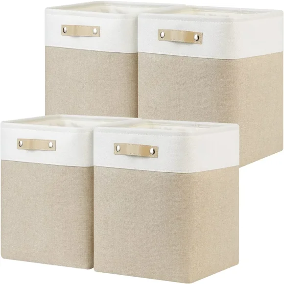 YOPTOP Fabric Storage Cubes for Storage Organizing Home 13 inch Cube Storage Bins for Closet Clothes Nursery Square Cube Storage