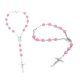 thumbnail image 5 of Pulsera De Cuentas De Cruzado, Brazalete Religioso Para Hombres, Mujeres, Boda, Rosa Rosa, 5 of 8