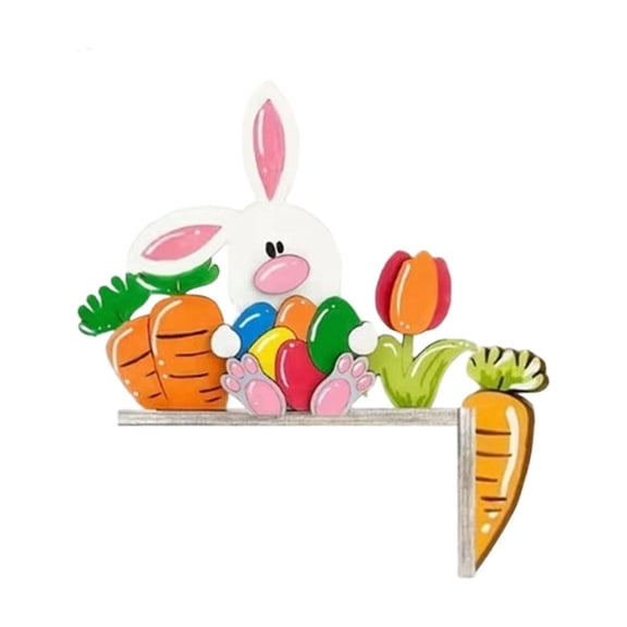 2pcs Easter & Carnival Door Corner Decoration - Rabbit-Themed Pair of Decorative Pieces for Left and Right Door Corners, Home Ornament to Enhance Festive Atmosphere, 8.38*8.86in, A