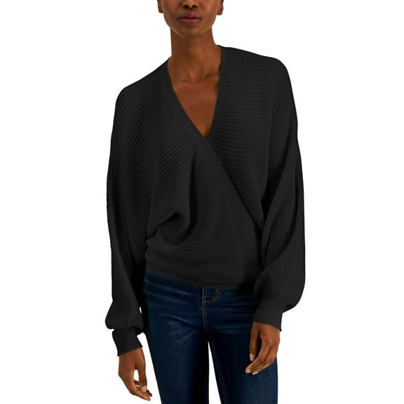 INC International Concepts Tie Dye Wrap Sweater Deep Black S