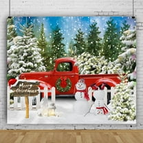 SUNOLIFE Winter Snow Backdrop Banner Christmas Snowman Photo Background Banner 5x3ft