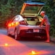 thumbnail image 3 of 2 Pack orange Led Road Flares Emergency Lights Roadside Warning Safety Disc Beacon Flashing Flare Kit Hook for Car, Truck, Boat, 3 of 5