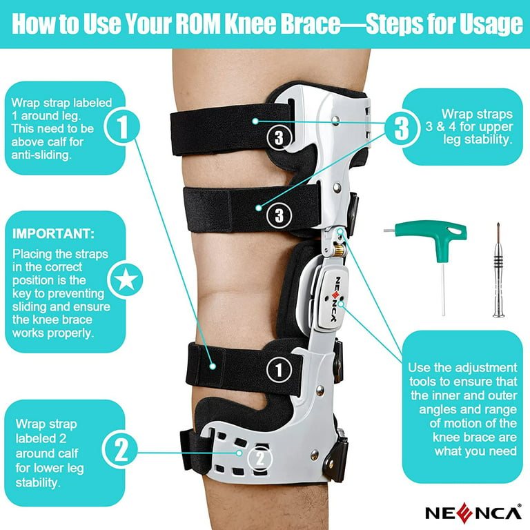 NEENCA Professional Medical Knee Brace, Postoperative Bracing for Restoring  Stability, ACL, MCL and PCL Injuries, Adjustable Medical Orthopedic Bracing  Stabilizer, Suitable for Men and Women. Left. 