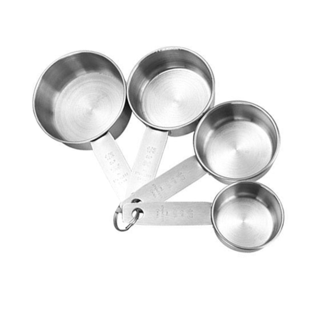 Kitchen Set Cooking Tools 4pcs Stainless Steel Measuring Cups & Spoons 