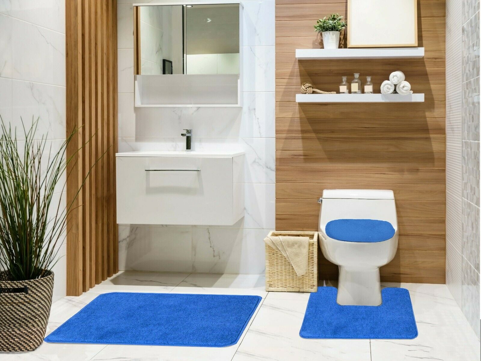 3pcs/set Printed Non Slip Water Absorb Floor Rugs Carpet Mats Pad Bathroom Decor 