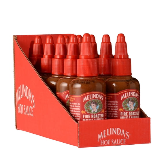 Melinda's Fire Roasted Garlic Habanero Hot Sauce, Fresh Vegetable Based, TSA Compliant