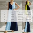 thumbnail image 4 of IFNWSV Maxi Robe, Robe Longue Trapèze Sans Manches à Col en V à Blocs de Couleur, Coupe Ample Évasée Décontractée Style d'Été, Robes d'Été pour Femmes Vert m, 4 of 9
