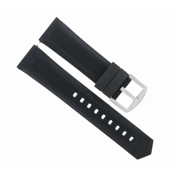 22mm Rubber Watch Band Strap Compatible With Tag Heuer Carrera F1 Formula WAH1010,WAH1011 Black Ref: 4901
