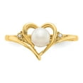 thumbnail image 5 of Solid 14k Yellow Gold Diamond and Freshwater Cultured Pearl Engagement Ring Size 8.5 (.01 cttw.), 5 of 6