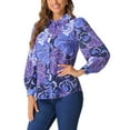 thumbnail image 4 of INSPIRE CHIC Women's Floral Print Shirt Button Up Long Sleeve Fashion Casual Blouse Top, 4 of 4