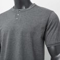 thumbnail image 4 of Mens Summer Simple Button Short Sleeve T Shirt Top Blouse, 4 of 5